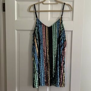 Show Me Your MuMu Rainbow Sequin Mini Dress Sz M